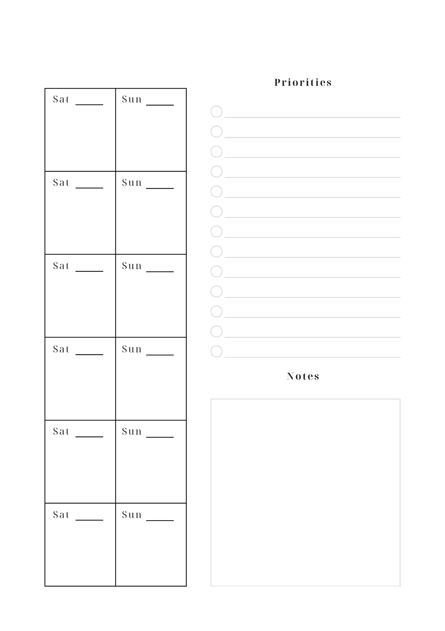 Natural Essence Weekly Planner