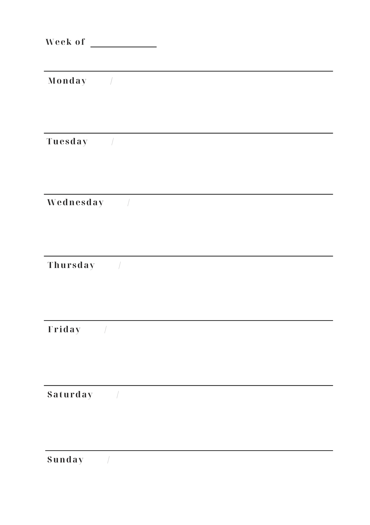 Natural Essence Weekly Planner